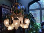 Art nouveau kroonluchter brons. Verguld., Ophalen