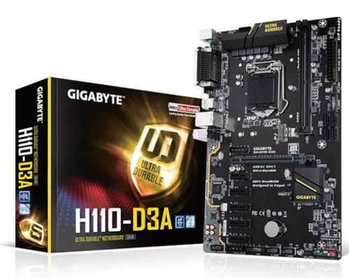 Carte mère Gigabyte GA-H110-D3A, Informatique & Logiciels, Cartes mères, Comme neuf, Intel, DDR4, Enlèvement