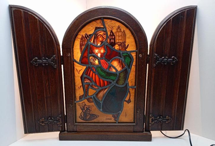 GEORGES STAES glazenier glasraam (nr 2) loodglas zeldzaam, Antiek en Kunst, Antiek | Glaswerk en Kristal, Ophalen of Verzenden