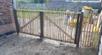 Dubbele poort kastanjehout, Ophalen, Gebruikt, 100 tot 150 cm, Hout