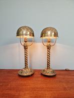 Paar tafellampen van brons en messing, begin 20e eeuw, Antiek en Kunst, Ophalen of Verzenden