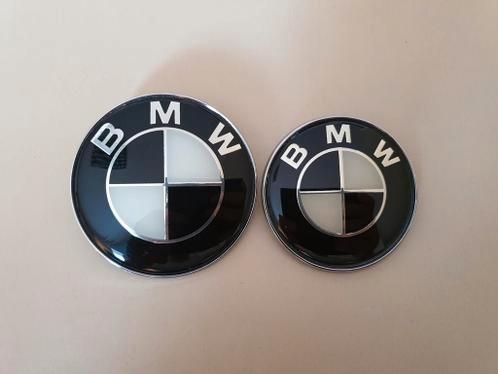 Bmw motorkap capot kofferbak logo/embleem zwart wit 82/73mm, Auto-onderdelen, Klein materiaal, BMW, Nieuw, Ophalen of Verzenden