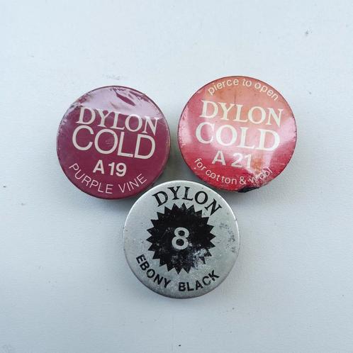 Dylon textielverf. 3 doosjes: wijnrood, rood en zwart., Hobby en Vrije tijd, Stoffen en Lappen, Zo goed als nieuw, Katoen, Rood