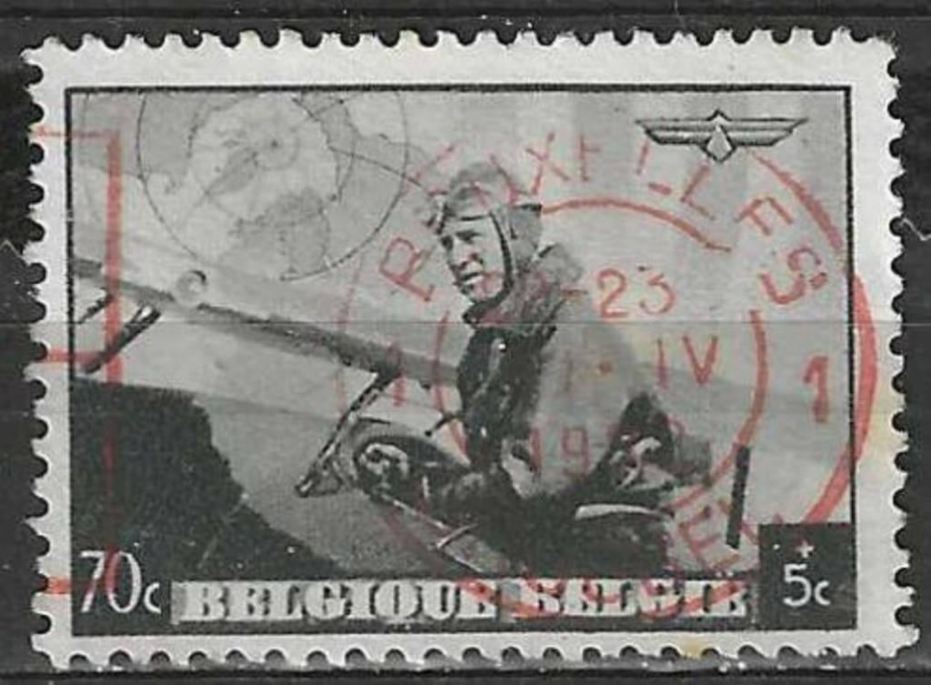 Belgique 1930 - Yvert/OBP 468 - Léopold III - Aviateur (ST), Timbres & Monnaies, Timbres | Europe | Belgique, Affranchi, Maison royale