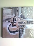 Tableau Toile déco carré abstrait gris, Verzenden, Nieuw