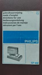Manuel d'instructions tourne-disque Philips GF 632, Comme neuf, Philips, Tourne-disque, Enlèvement ou Envoi