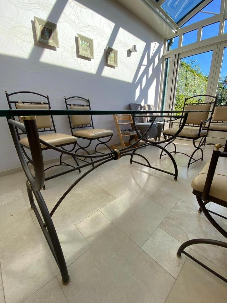 TAFEL EN STOELEN, Huis en Inrichting, Tafels | Eettafels, Zo goed als nieuw, 150 tot 200 cm, Vijf personen of meer, Rechthoekig