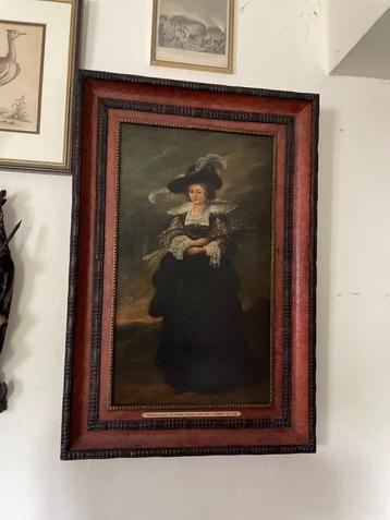 19e eeuws portret van Helena Fourment naar peter P. rubens