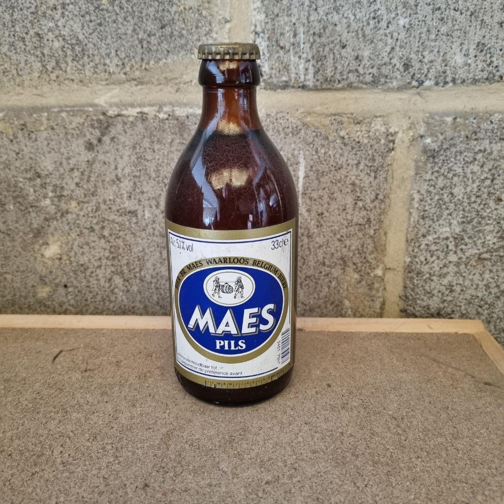 Bouteille de bière Maes Pils (modèle 2), Collections, Enlèvement ou Envoi, Utilisé, Bouteille(s), Autres marques
