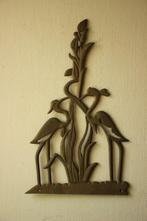 Vintage messing wanddecoratie vogels, Antiek en Kunst, Ophalen of Verzenden, Koper