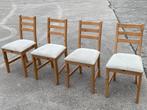 4 chaises pour une table à manger ronde, Maison & Meubles, Chaises, Quatre, Brun, Bois, Enlèvement