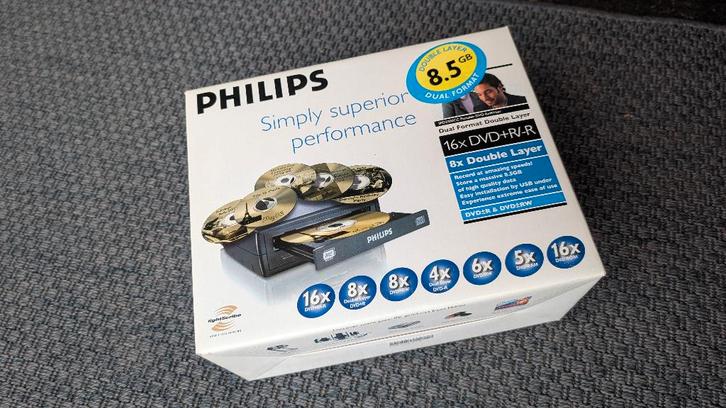 Graveur externe CD / DVD LightScribe Philips, Computers en Software, Beschrijfbare discs, Gebruikt, Dvd, Herschrijfbaar, Dubbellaags