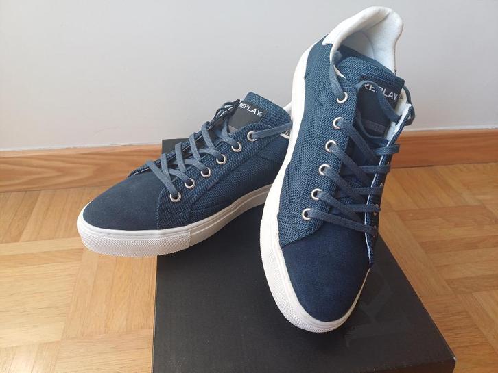 Replay lage sneakers – Blauw/wit - Maat 41 – Nieuw met label, Kleding | Heren, Schoenen, Nieuw, Sneakers, Blauw, Ophalen of Verzenden