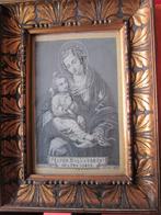 Antikes Webbild Seide ? Madonna mit Kind von 1894 hinter Gla, Antiquités & Art, Enlèvement ou Envoi