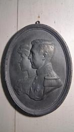 Tinnen medailleplaat van Albert en Elisabeth, Antiek en Kunst, Ophalen of Verzenden