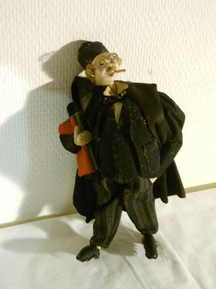 Franse handgemaakte oude professor pop, Verzamelen, Poppen, Gebruikt, Pop, Ophalen of Verzenden