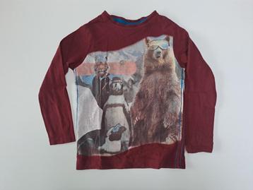 Mt 104 Bordeaux T-shirt lange mouwen beer, pinguïns, tijger beschikbaar voor biedingen