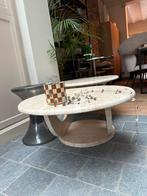 Vintage Tavertin salontafel, Italy, Huis en Inrichting, Tafels | Salontafels, Ophalen, Zo goed als nieuw