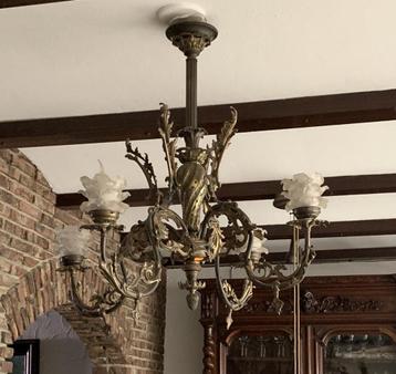 zware antieke bronzen lamp  op te halen in maastricht   beschikbaar voor biedingen