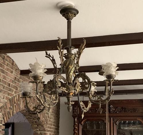 zware antieke bronzen lamp  op te halen in maastricht, Antiek en Kunst, Antiek | Brons en Koper, Brons, Ophalen