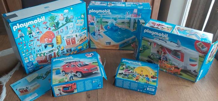 Set van 5 dozen Playmobil Camping Summer Fun, Kinderen en Baby's, Speelgoed | Playmobil, Zo goed als nieuw, Complete set, Ophalen