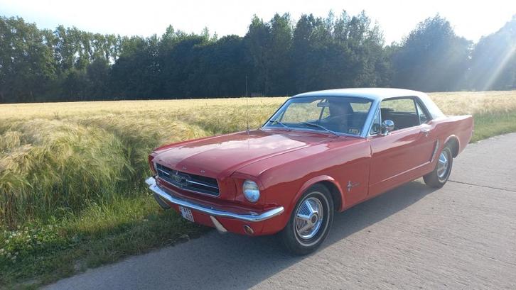 ford mustang 1965, Auto's, Oldtimers, Particulier, Ford, Benzine, Coupé, 3 deurs, Automaat, Rood, Zwart, Leder, Achterwielaandrijving