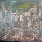 Dorpsplein, olieverf paletmes, nieuw., Ophalen