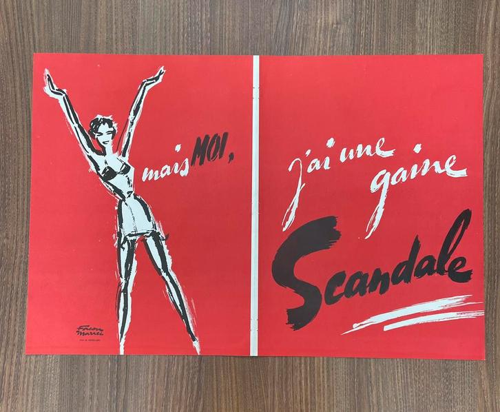 Originele reclame “Scandale” van Façon Marrec, Verzamelen, Merken en Reclamevoorwerpen, Zo goed als nieuw, Ophalen of Verzenden