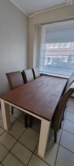 Landelijke eettafel met 6 liederen stoelen, Huis en Inrichting, Ophalen of Verzenden, Zo goed als nieuw