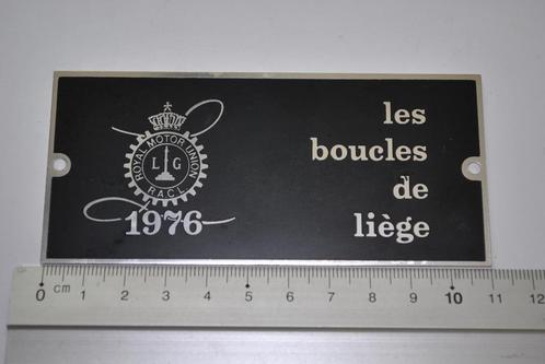PLAQUE CALANDRE LES BOUCLES DE LIEGE 1976 RMU BADGE RALLYE, Verzamelen, Automerken, Motoren en Formule 1, Gebruikt, Auto's, Ophalen of Verzenden