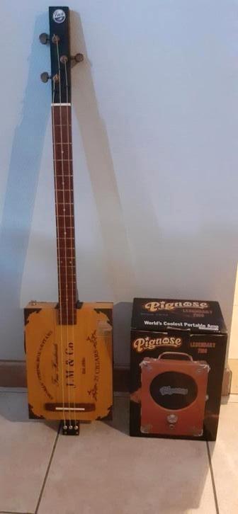 Guitare CBG Cigarbox et pignose avec adaptateur., Enlèvement ou Envoi, Comme neuf