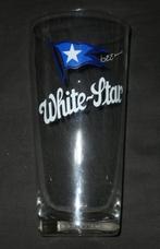 BIERGLAS 33 CL WHITE STAR, Verzamelen, Ophalen of Verzenden, Zo goed als nieuw, Glas of Glazen