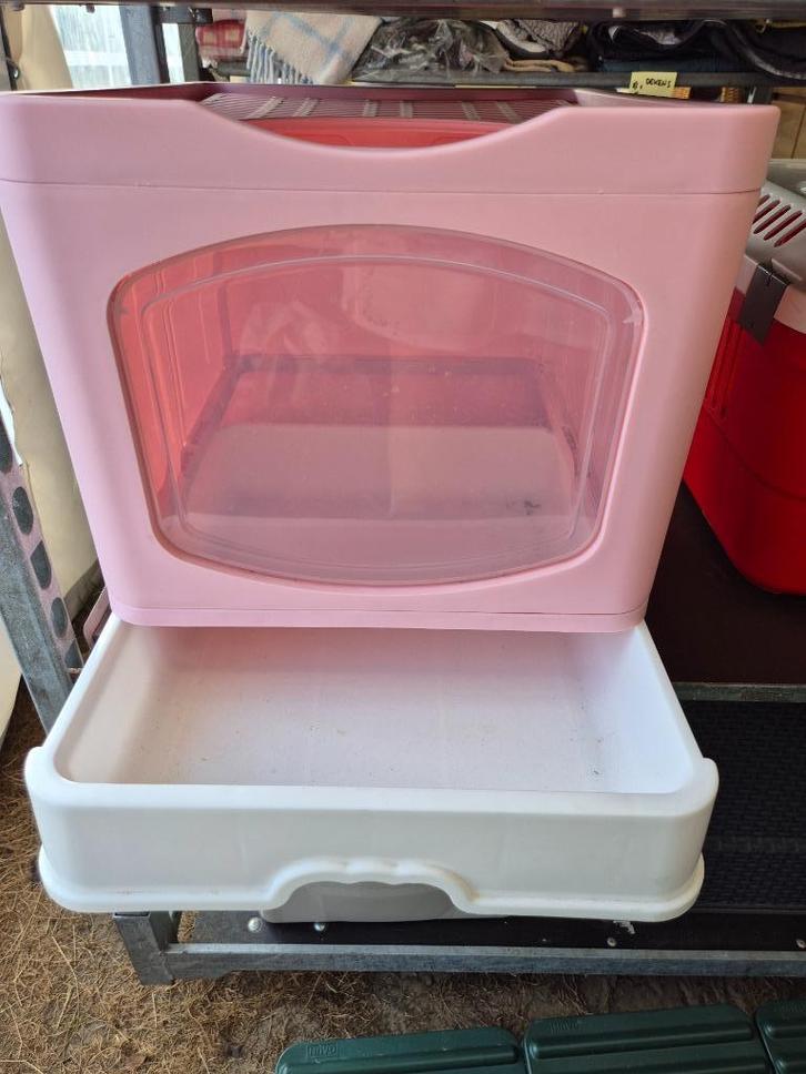 Opvouwbare kattenbak groot met schuif - Geel - Putte, Dieren en Toebehoren, Kattenmanden, Zo goed als nieuw, Ophalen of Verzenden