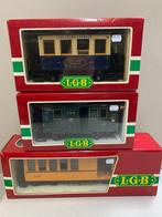 3 wagons voyageurs LGB, très bon état en boite., Hobby en Vrije tijd, Modeltreinen | Overige schalen, Ophalen, LGB