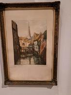 Kleurenets, vieux Bruxelles. Gesigneerd., Ophalen of Verzenden