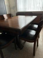 Retro uitschuifbare tafel met 6 stoelen, Huis en Inrichting, Complete eetkamers, Ophalen, Gebruikt