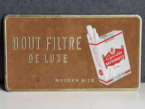 Ancienne publicité cartonné velours cigarettes nationales, Collections, Marques & Objets publicitaires, Utilisé, Panneau publicitaire