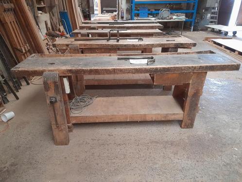 houten werkbank, Doe-het-zelf en Bouw, Werkbanken, Gebruikt, Minder dan 70 cm, Bankschroef, Ophalen
