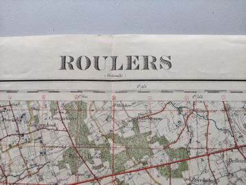 ROESELARE en OMSTREKEN : Militaire Litho kaart beschikbaar voor biedingen