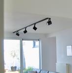 Zwarte rail met 4 led spots 4,42m, Ophalen, Metaal of Aluminium, Industrieel, modern, Zo goed als nieuw