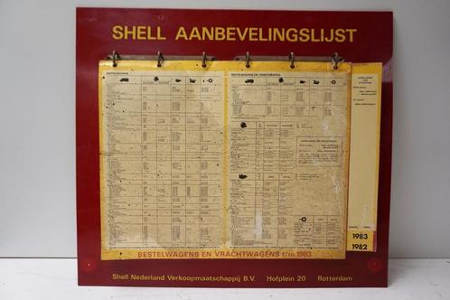 Shell bord aanbevelingslijst-algemene richtlijnen uit garage, Verzamelen, Merken en Reclamevoorwerpen, Gebruikt, Reclamebord, Ophalen