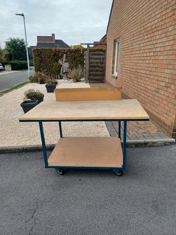 Werkbank Werktafel Opstopwielen legplank onderin L147B75H85  beschikbaar voor biedingen