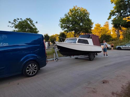 Boot + trailer, Watersport en Boten, Motorboten en Motorjachten, Zo goed als nieuw, Elektrisch, Ophalen