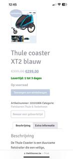 Remorque à vélo Thule Coaster XT pour enfants, Vélos & Vélomoteurs, Enlèvement, Comme neuf