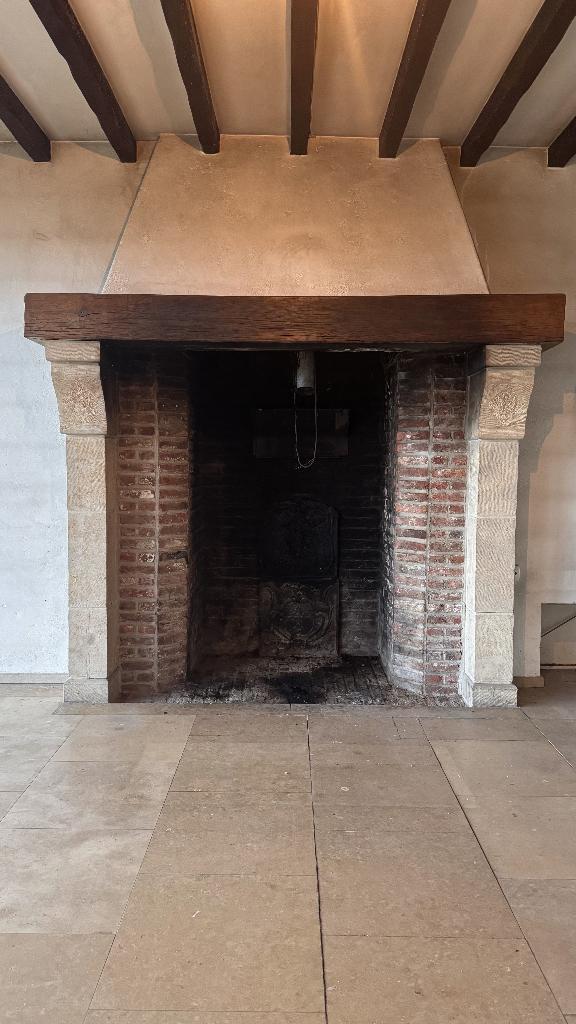 Cheminée ancienne en pierre et briques, Maison & Meubles, Cheminées, Utilisé, Cheminée au bois, Enlèvement