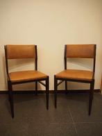 Set van twee Mid-Century stoelen in licht bruine skai, Ophalen, Twee, Bruin, Mid-Century
