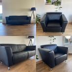 Lederen zetel set, 2-zitbank + fauteuil, Ophalen