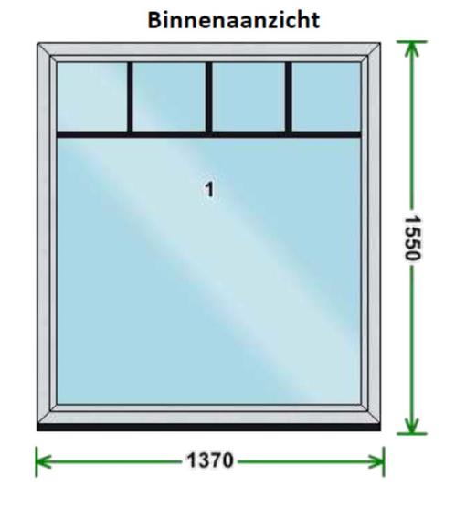 Nieuwe Ramen + Glas PVC, Doe-het-zelf en Bouw, Glas en Ramen, Nieuw, Gevelraam of Ruit, 120 tot 160 cm, 160 cm of meer, Dubbelglas