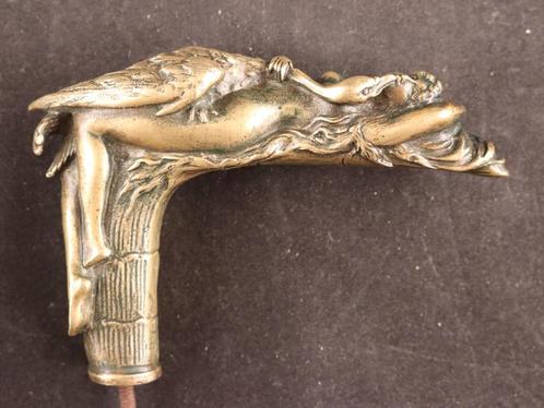 Bronzen handgreep voor een wandelstok, Antiek en Kunst, Antiek | Overige Antiek, Ophalen of Verzenden
