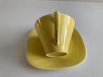 FORT : vintage Boch kopje / tas en ondertas geel jaren 1960, Verzamelen, Ophalen of Verzenden, Zo goed als nieuw, Gebruiksvoorwerp